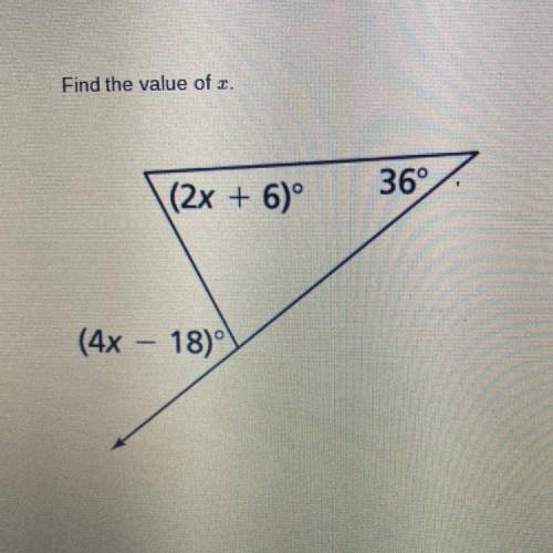 Find the value of x 
help me pls