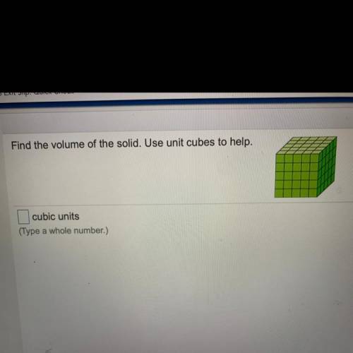 Finding the volume of the solid.Use unit cubes to help.