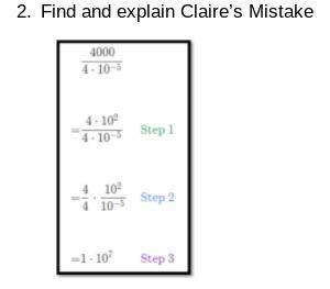 Please help and find and explain Claire’s Mistake