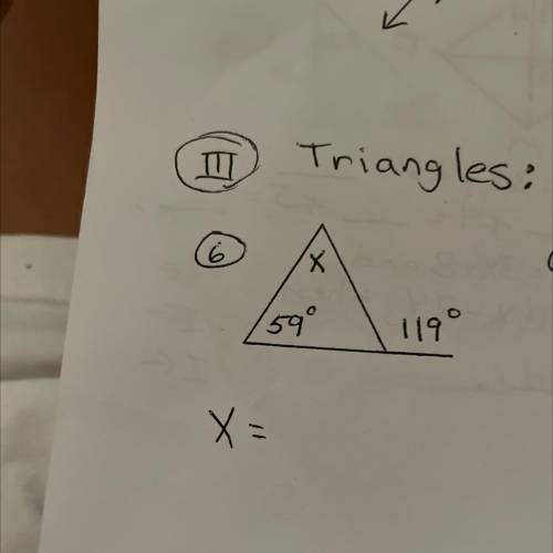 Solve for x for this triangle (geometry)