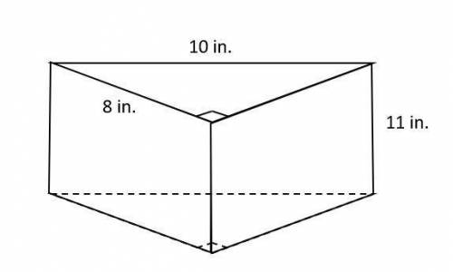 What is the surface area of the prism shown below?

Your response should show all necessary calcul