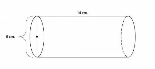 What is the volume of the cylinder shown below?

Your response should show all necessary calculati