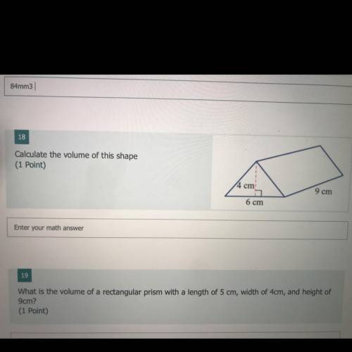 (18)Calculate the volume of this shape