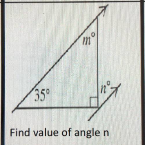 Find the value of angle n