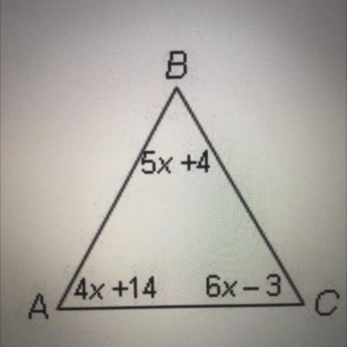 Find the value of x in each triangle. Please help me <33