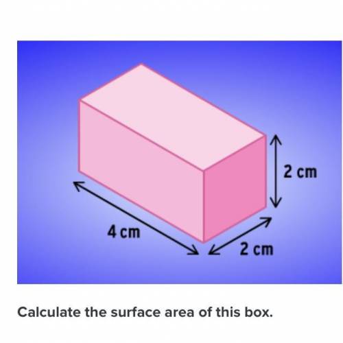 Calculate the surface area of this box.