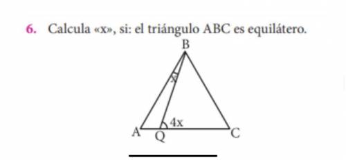 Calcula (x) si el triángulo ABC es equilátero