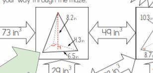 Find the volume of the triangular pyramid to the nearest whole number