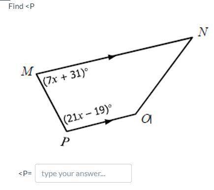 Find angle p. (Quadrilaterals)