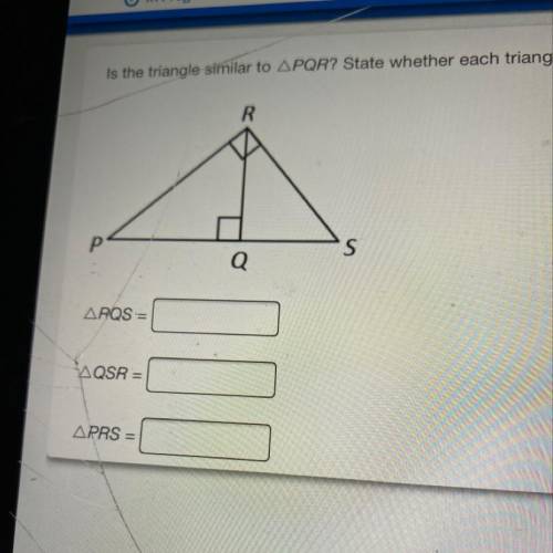 Is the triangle similar to PQR? State whether each triangle is similar to PQR by answering yes or