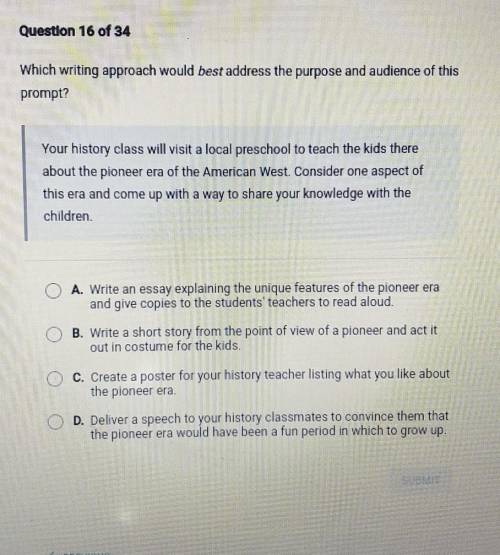 Which writing approach would best address the purpose and audience of this prompt? Your history cla