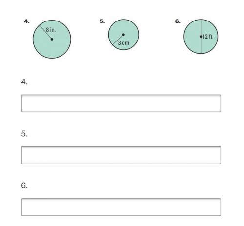 Find the area of the circles below. Round your answer to the nearest whole number. Use 3.14 for Pi