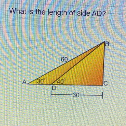 PLEASE HELP URGENT:
What is the length of side AD?