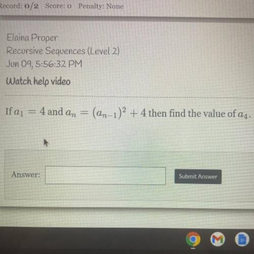 ⚠️⚠️HELP DUE IN 3 HOURS⚠️⚠️
if a1=4 and an=(an-1)^2 +4 then find the value of a4