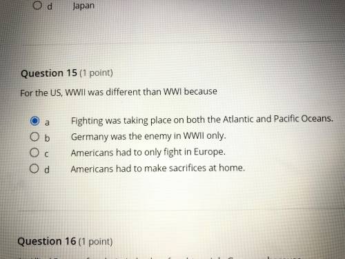 For the US, WWll was different than WWI because…