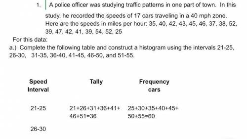 can someone explain where the numbers 26-51 come from for the speed interval of 21-25 for this hist