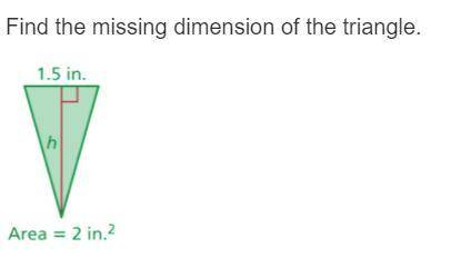 HELP ME ITS Find the missing dimension of the triangle.
