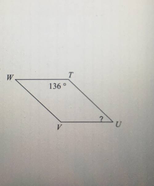 Find the missing measurement in this parallelogram.

Can someone please help?????I also need an ex