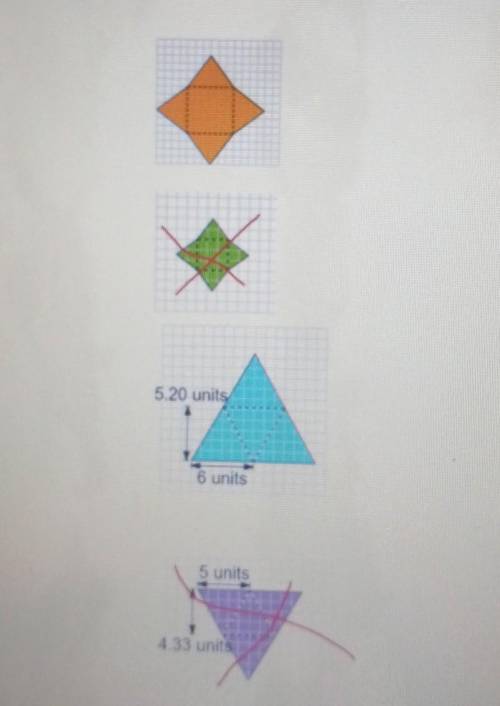 Which net represents the pyramid with the greatest surface area ​