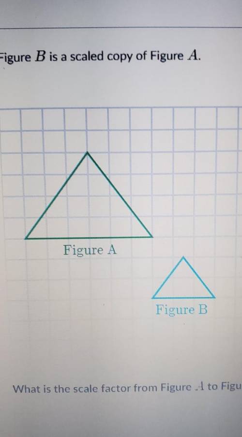 Figure B is a scaled copy of figure A. What is the scale factor from figure A to B​
