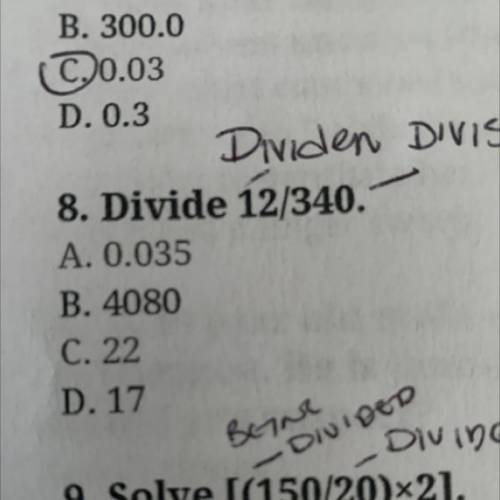 Number 8 please divide 12/340