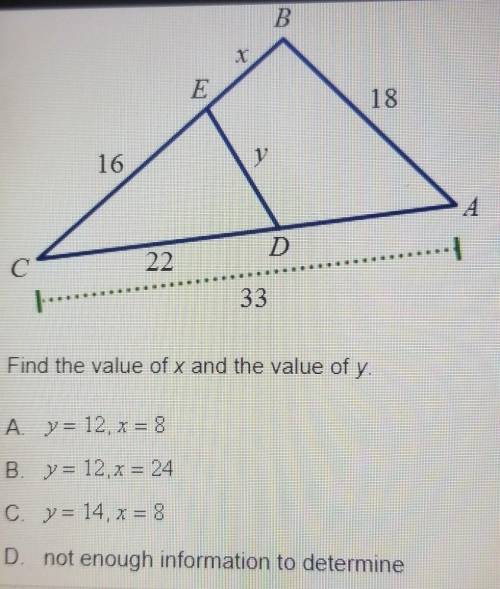 Find the value of x and the value of y​