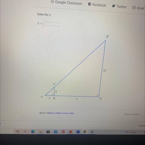 Need help solving for x look at image