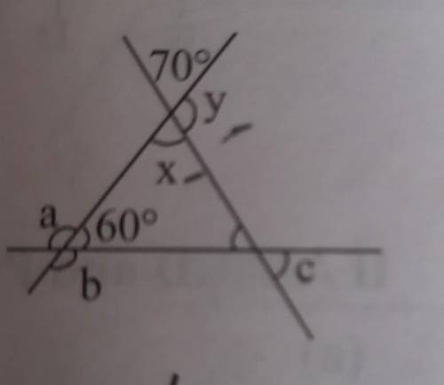 Find the value of unknown angle x,y,z,a,b,c with reasons and full process​