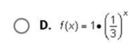 Which of the following exponential functions represents the graph below
