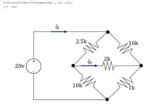 Find the output current i0(mA