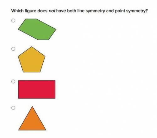 Which figure does not have both line symmetry and point symmetry?