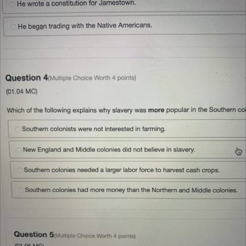 I NEED AN ANSWER QUICK NO B*

Which of the following explains why slavery was more popular in the