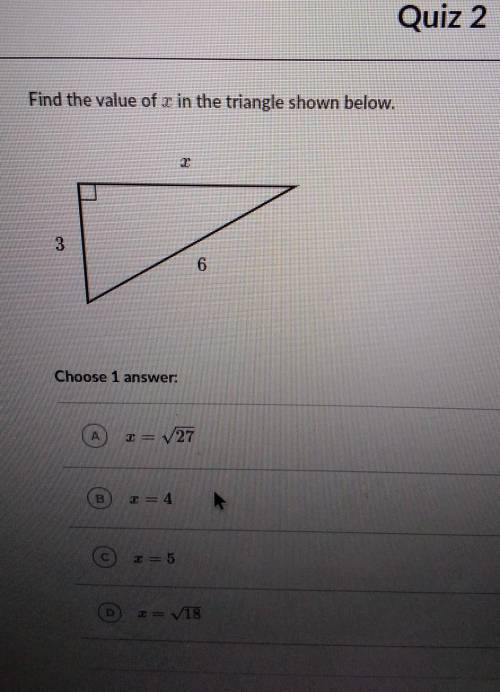 Find the value of x in the triangle shown below​