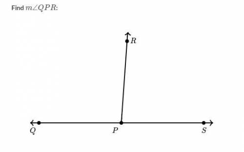 Angle QPS is a straight angle

angle QPR = 7x-4 degrees
angle RPS = 9x-40 degrees
Find: angle QPR