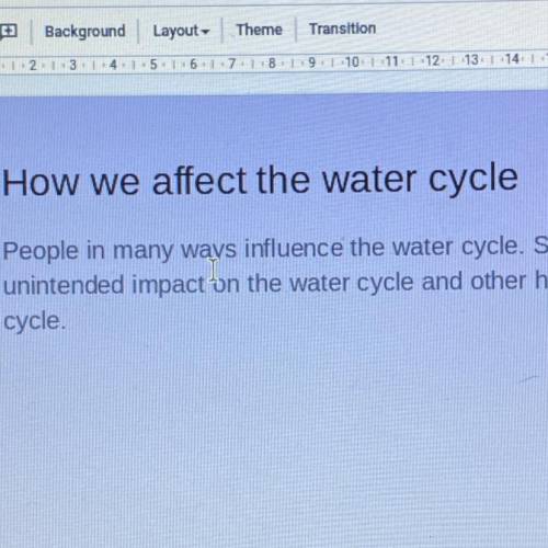 How do humans effect the water cycle ‘ 2 paragraphs