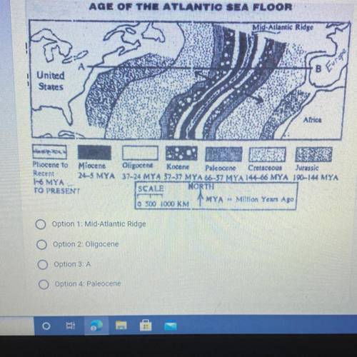 2. Which location has the oldest rock?*
AGE OF THE ATLANTIC SEA FLOOR