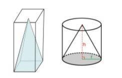 1.) Suppose you were given a right cylinder and a right cone, both with height 10 and congruent bas