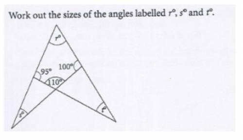 Work out the sizes of the ANGLES
