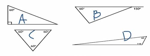 Which 2 of these triangles have the same angles as each other? NEED ANS ASAP GIVING U 15points