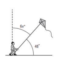 KITES A kite string makes an angle of 48˚ with respect to the ground as

shown below. The dashed l