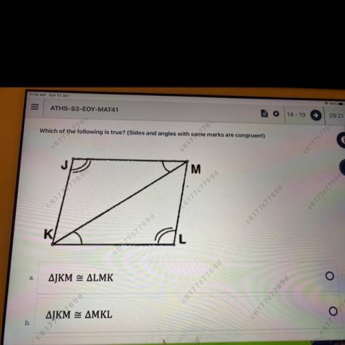 Which is true sides and angles with same marks are congruent