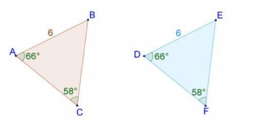 Which theorem proves that the triangles are congruent?
A. SSS
B. ASA
C. SAS
D. AAS