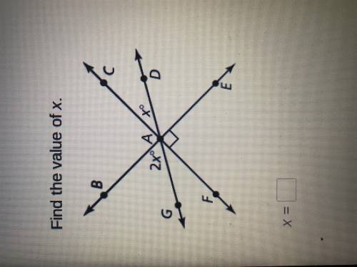 Find the value of x. Geometry