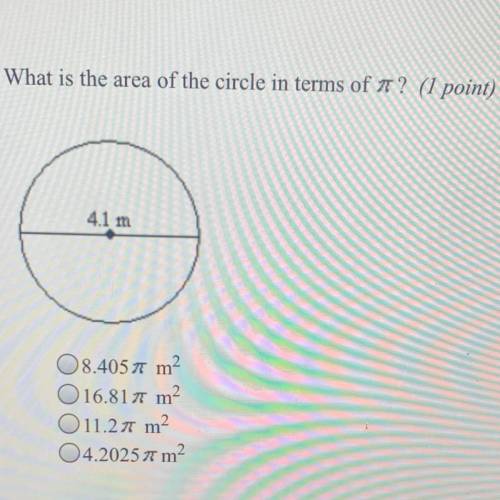 What is the area of the circle in terms of pi?