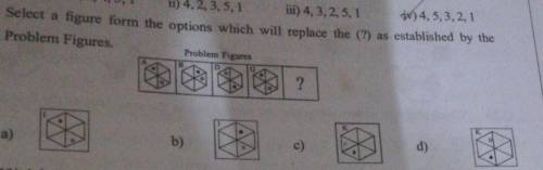 Select a figure from the options which will replace the(?) as established by the problem figure ​