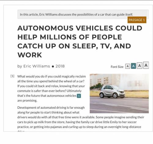 PART B: Which detail from the article best supports the answer to Part A?

A) “Autonomous cars wil