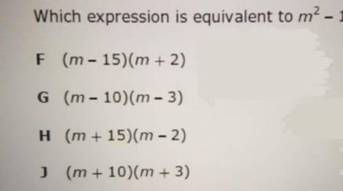 Which expression is equivalent to m²-13m - 30?​