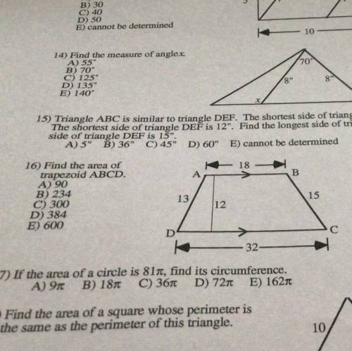 Help with number 16 please