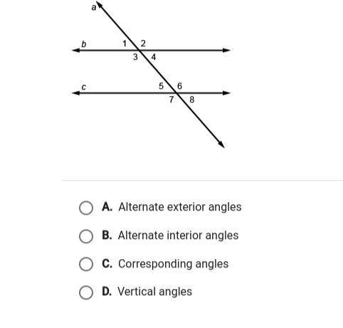 PLEASE HELP LOL
what type of angles are <4 and <8