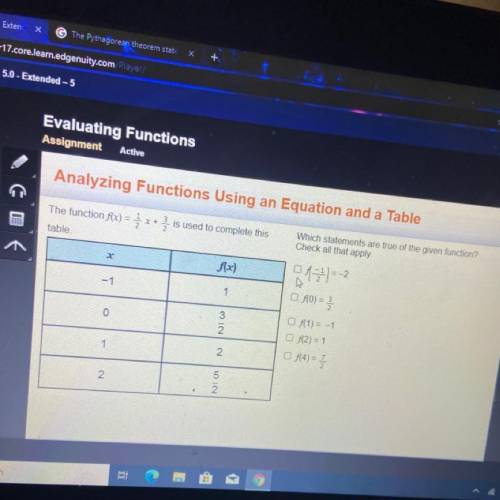 Evaluating Functions

Assignment Active
Analyzing Functions Using an Equation and a Table
The func